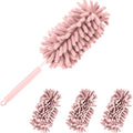 Set of 4 Washable Microfiber Dusters for Cleaning, Featuring an Extendable Pole And Bendable Design for Versatile Use