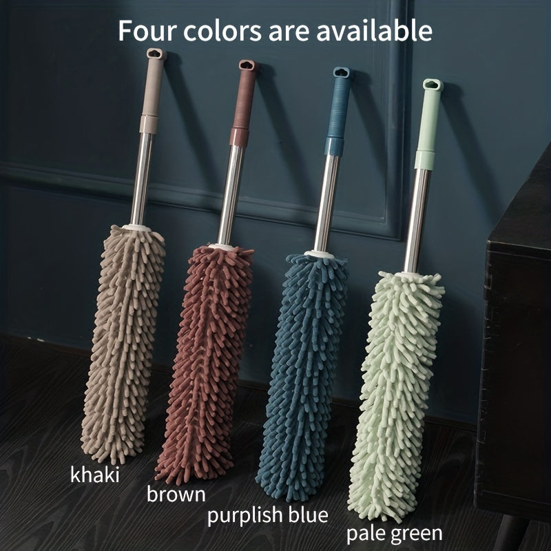 1pc, Chenille Telescopic Dust Duster-random Color, Washable Dusters, Extendable Pole Detachable Cleaning Brush Tool for Office Car Window Furniture Ceiling Fan Floor Duster. Back-to-school Season.Halloween and Christmas Deep Clean