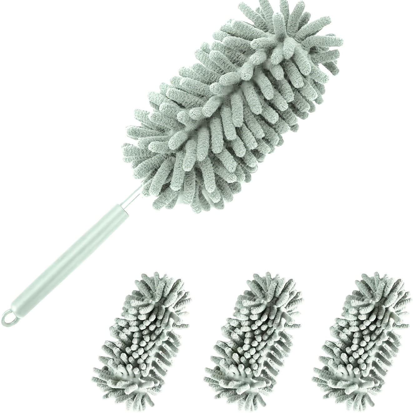 Set of 4 Washable Microfiber Dusters for Cleaning, Featuring an Extendable Pole And Bendable Design for Versatile Use