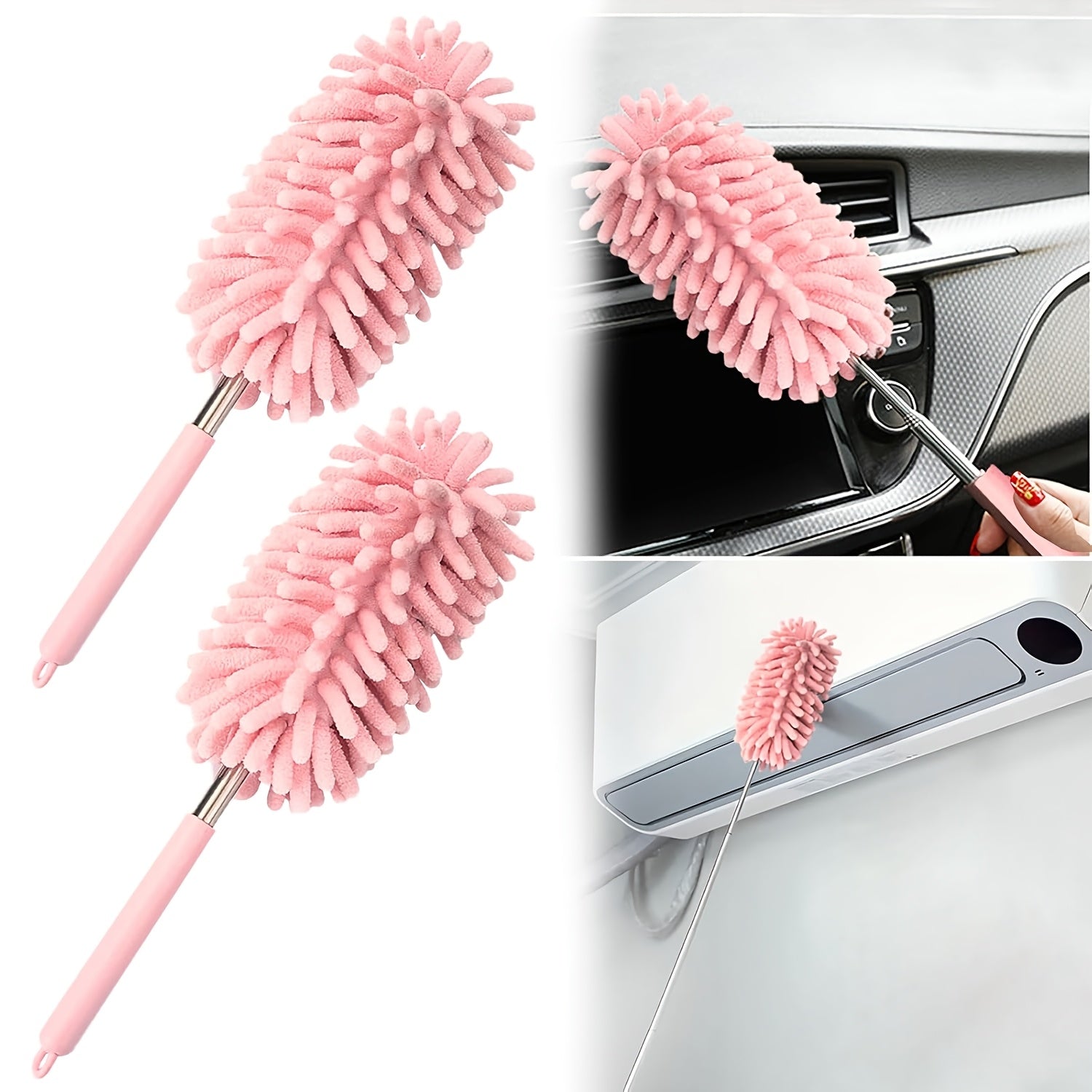 Set of 4 Washable Microfiber Dusters for Cleaning, Featuring an Extendable Pole And Bendable Design for Versatile Use